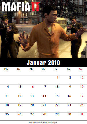 Эксклюзив: Mafia II Fan Календарь 2010 
